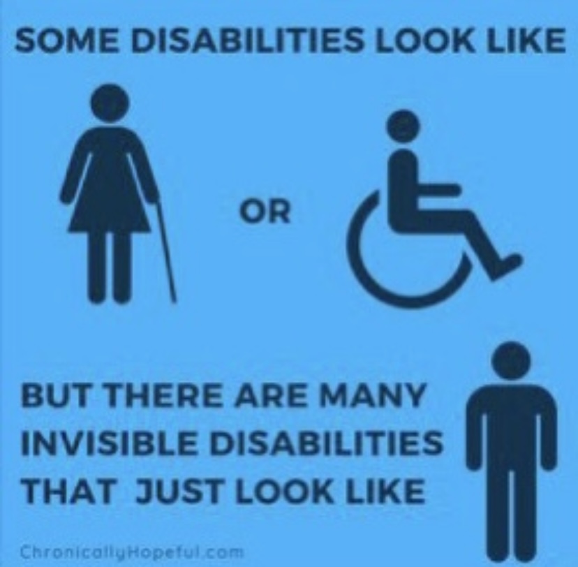 not all disabilities are visible - Dr Mary Faltz